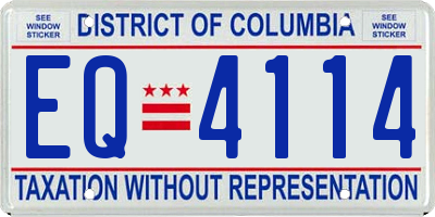 DC license plate EQ4114