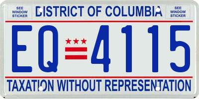 DC license plate EQ4115