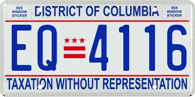 DC license plate EQ4116