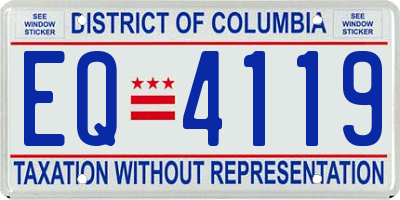 DC license plate EQ4119