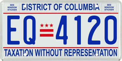 DC license plate EQ4120