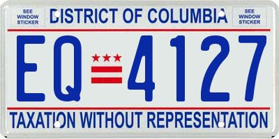 DC license plate EQ4127