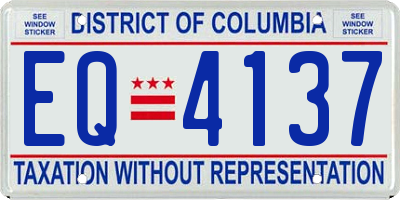 DC license plate EQ4137