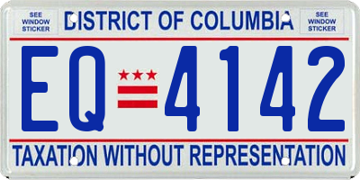 DC license plate EQ4142