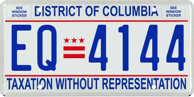 DC license plate EQ4144