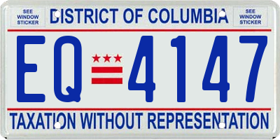 DC license plate EQ4147