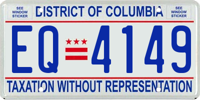 DC license plate EQ4149