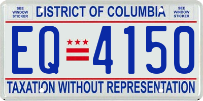 DC license plate EQ4150