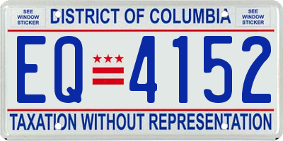 DC license plate EQ4152