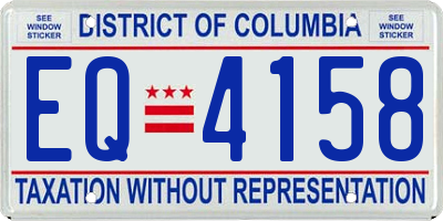 DC license plate EQ4158