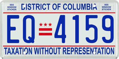 DC license plate EQ4159
