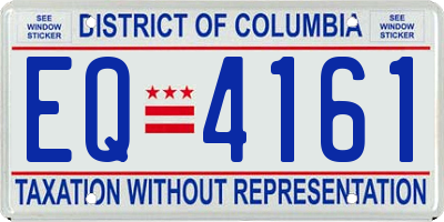 DC license plate EQ4161
