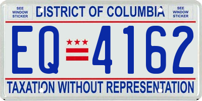 DC license plate EQ4162