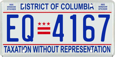 DC license plate EQ4167