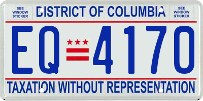 DC license plate EQ4170