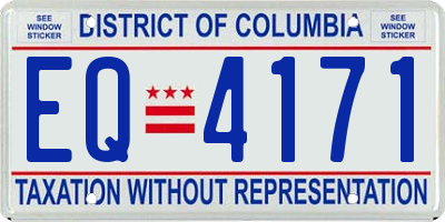 DC license plate EQ4171