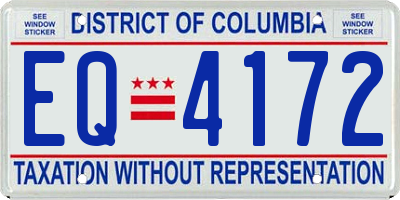 DC license plate EQ4172
