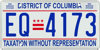 DC license plate EQ4173