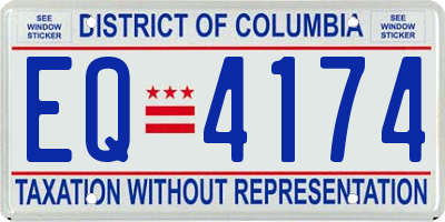 DC license plate EQ4174
