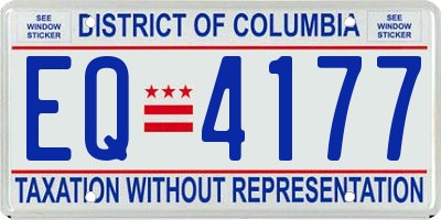 DC license plate EQ4177