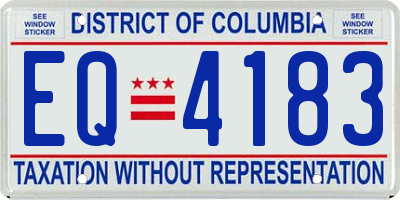 DC license plate EQ4183