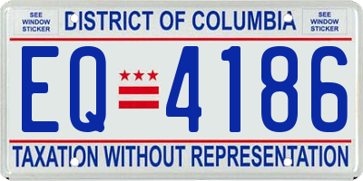 DC license plate EQ4186