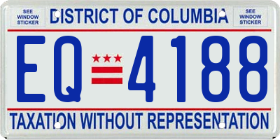 DC license plate EQ4188
