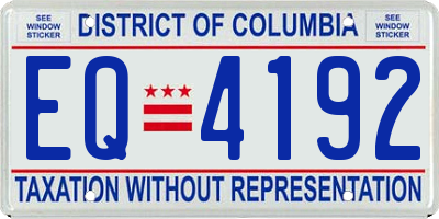 DC license plate EQ4192
