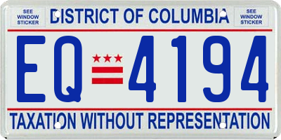 DC license plate EQ4194