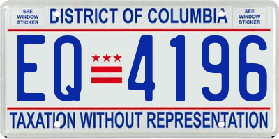 DC license plate EQ4196