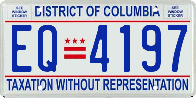 DC license plate EQ4197