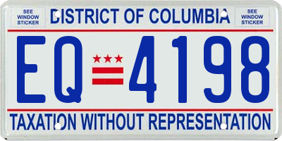 DC license plate EQ4198