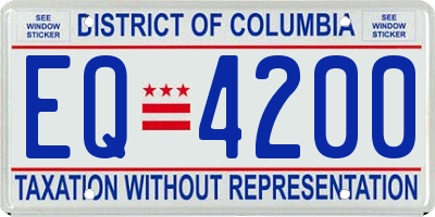 DC license plate EQ4200