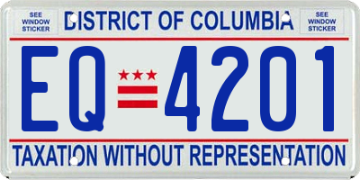 DC license plate EQ4201