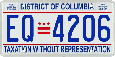 DC license plate EQ4206