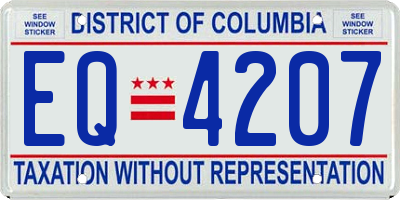 DC license plate EQ4207