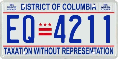 DC license plate EQ4211