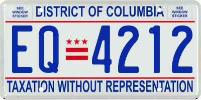DC license plate EQ4212