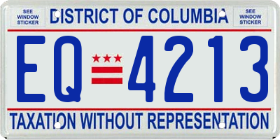 DC license plate EQ4213