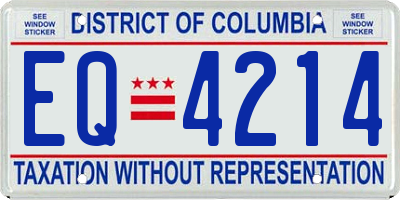 DC license plate EQ4214