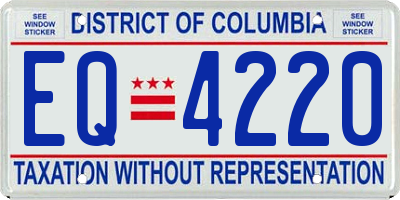 DC license plate EQ4220