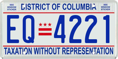 DC license plate EQ4221