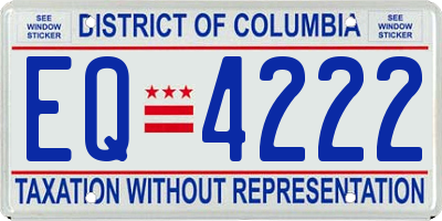 DC license plate EQ4222
