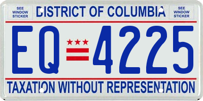 DC license plate EQ4225