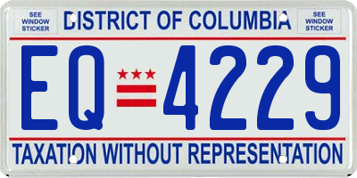 DC license plate EQ4229