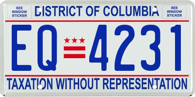 DC license plate EQ4231