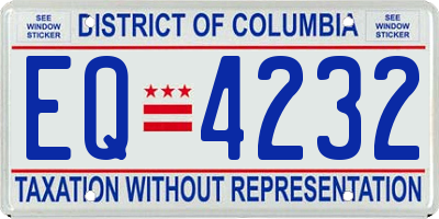 DC license plate EQ4232