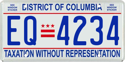 DC license plate EQ4234