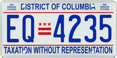 DC license plate EQ4235