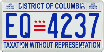 DC license plate EQ4237